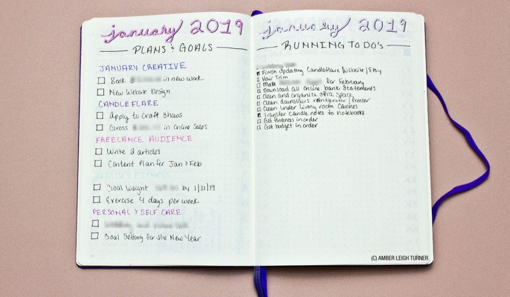 January 2019 Goal Setting Bujo Page